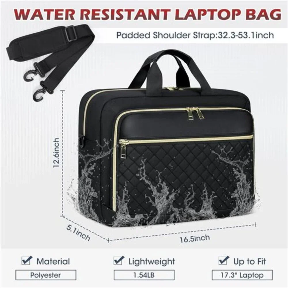 Womens Mens Laptop Bag 17 Inch Waterproof Laptop Briefcase Shoulder Bag Work